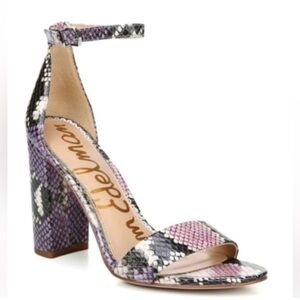 Sam Edelman Purple and Pink Snake Print Heels